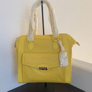 VINTAGE Cole Haan Zoe Bright Yellow Satchel with Shoulder Strap & Dust Bag .